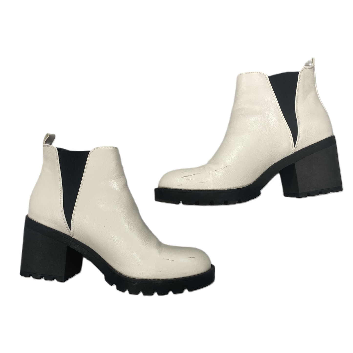 Boots Ankle Heels By Xappeal In Black & Cream, Size: 9.5