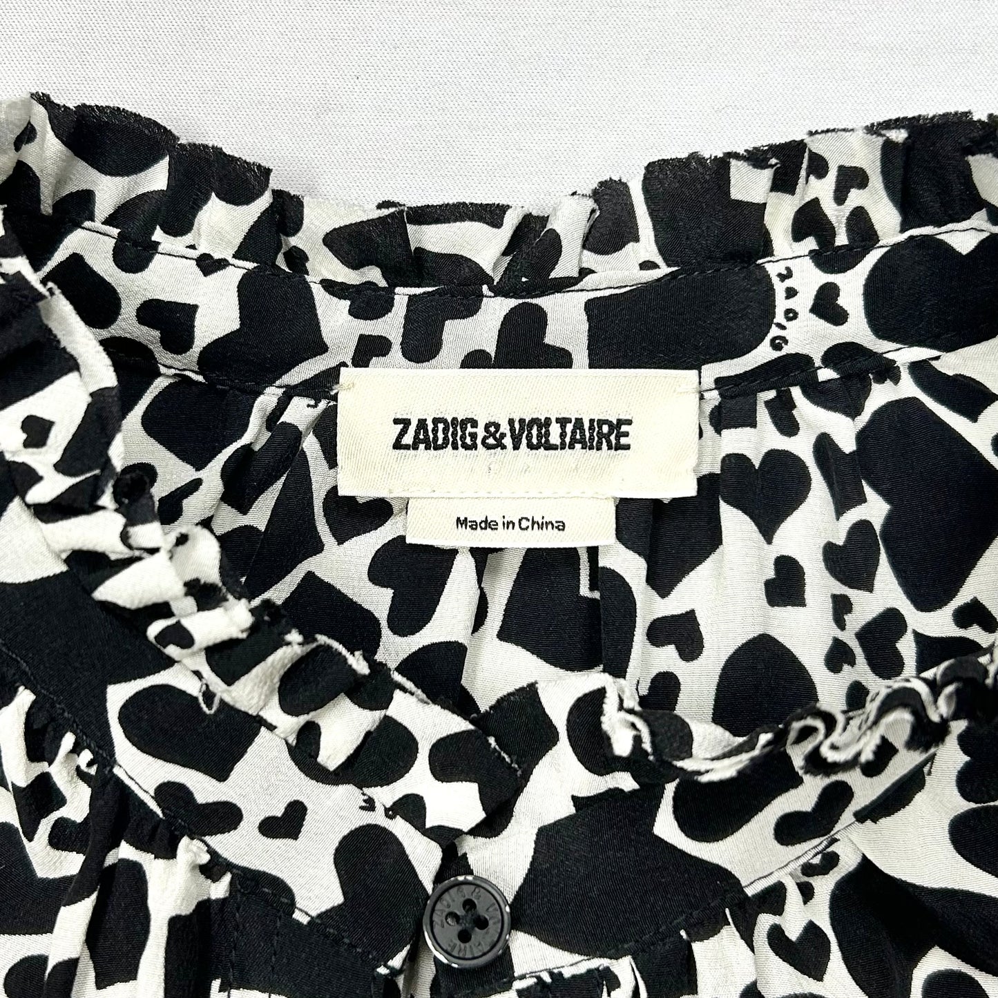 Blouse Long Sleeve By Zadig And Voltaire In Black & White, Size: Xs