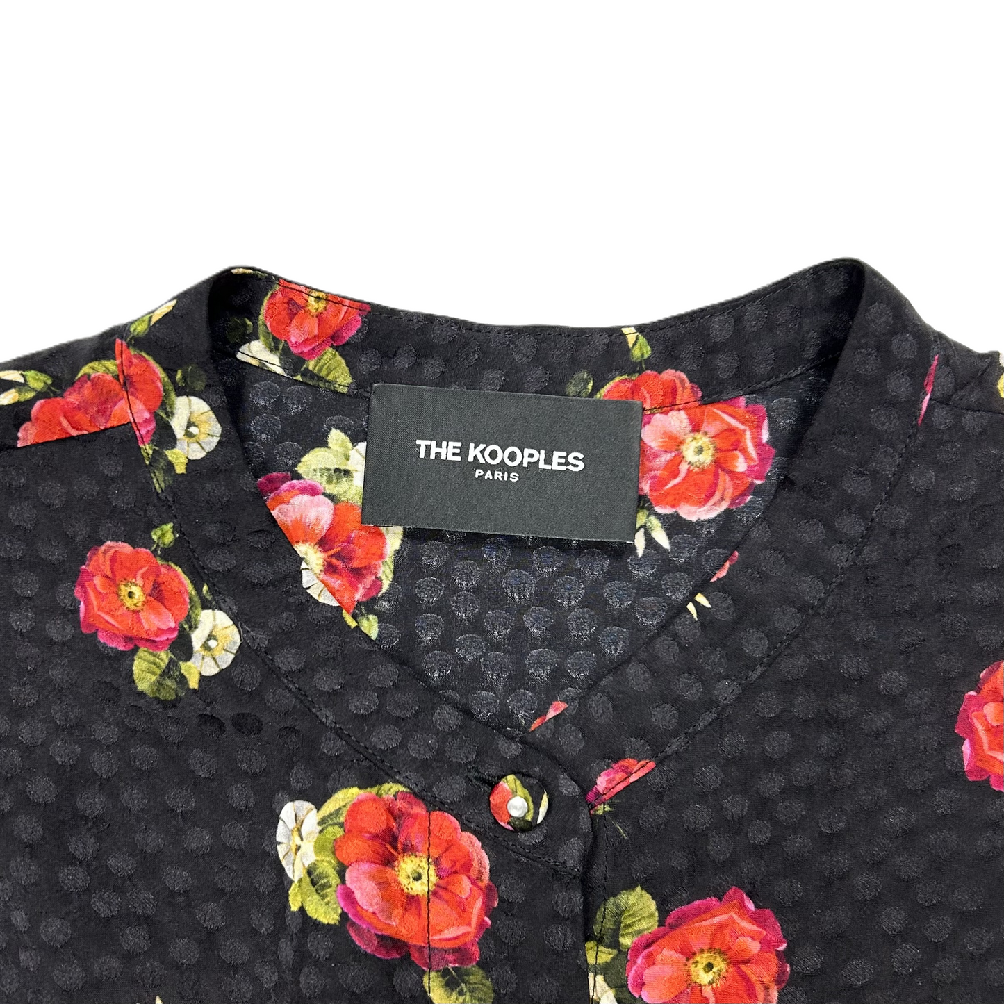 Blouse Long Sleeve By The Kooples In Black & Red, Size: S