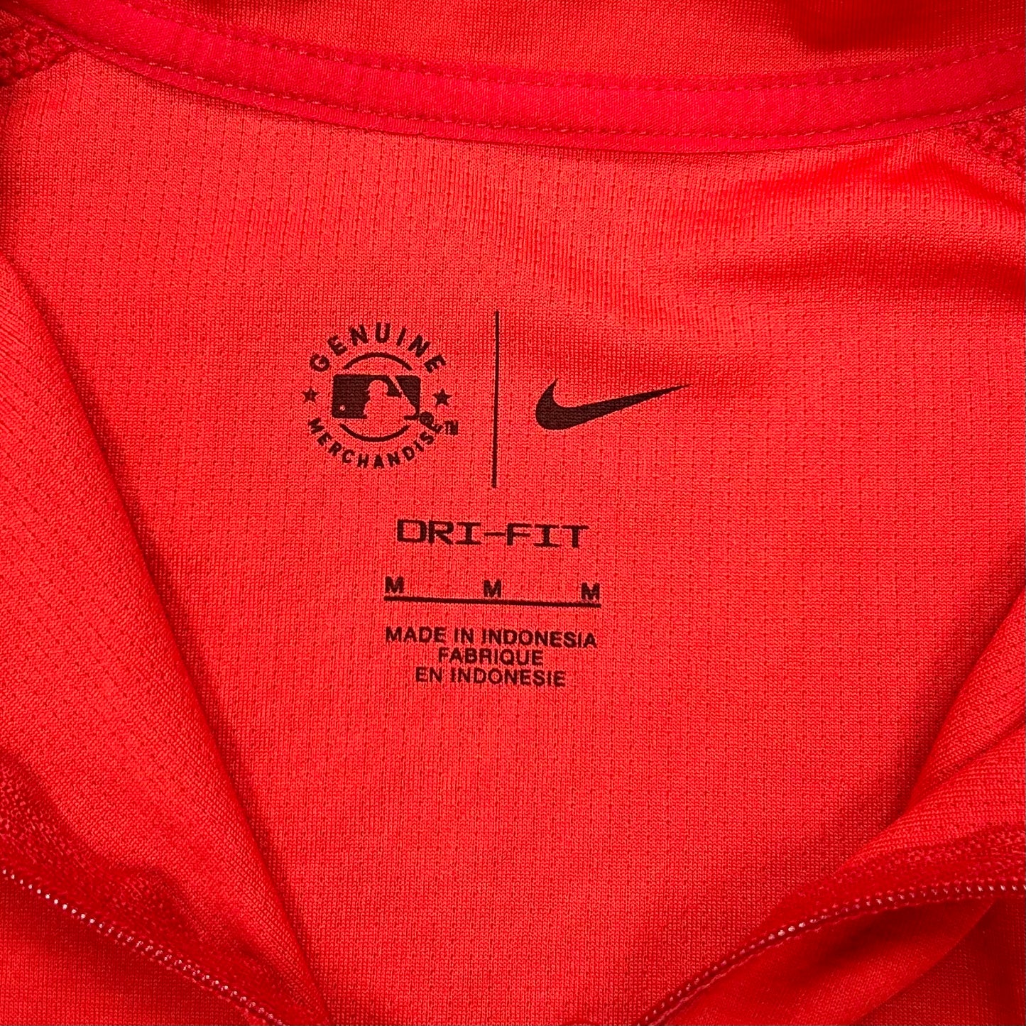 Athletic Top Long Sleeve Collar By Nike Apparel In Red, Size: M