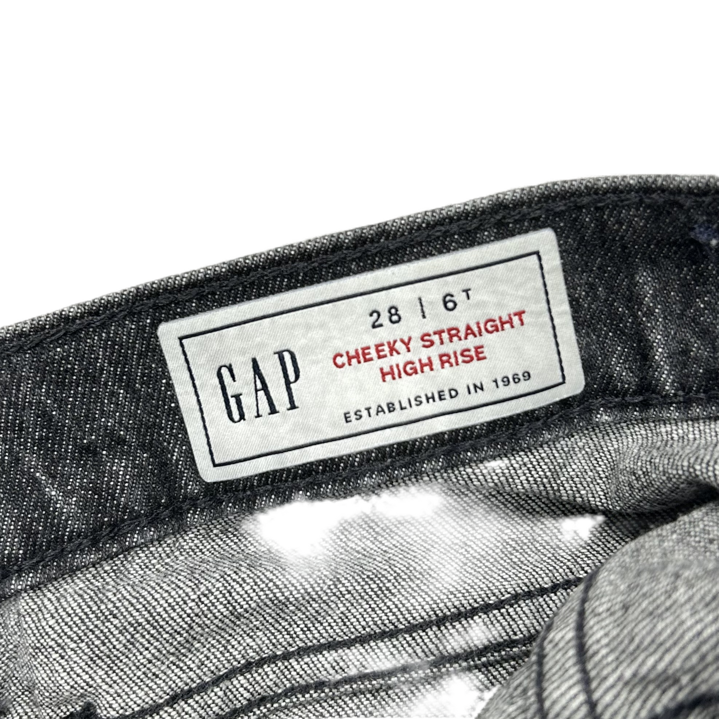 Jeans Straight By Gap In Black Denim, Size: 6