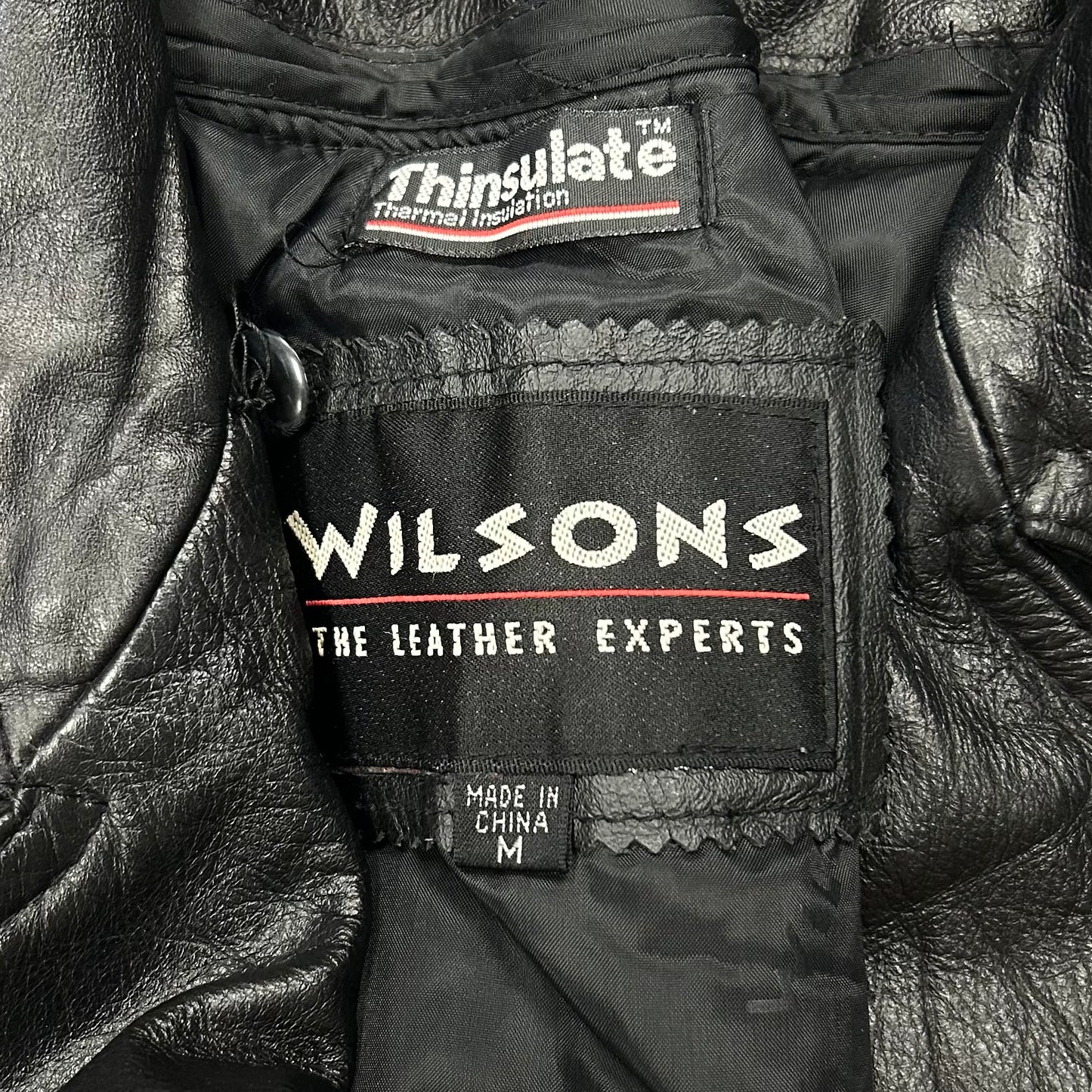 Jacket Moto Leather By Wilsons Leather In Black, Size: M