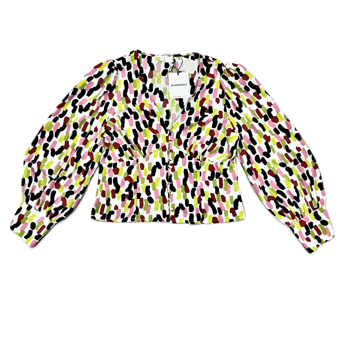 Top Long Sleeve By Glamorous In Multi-colored, Size: L