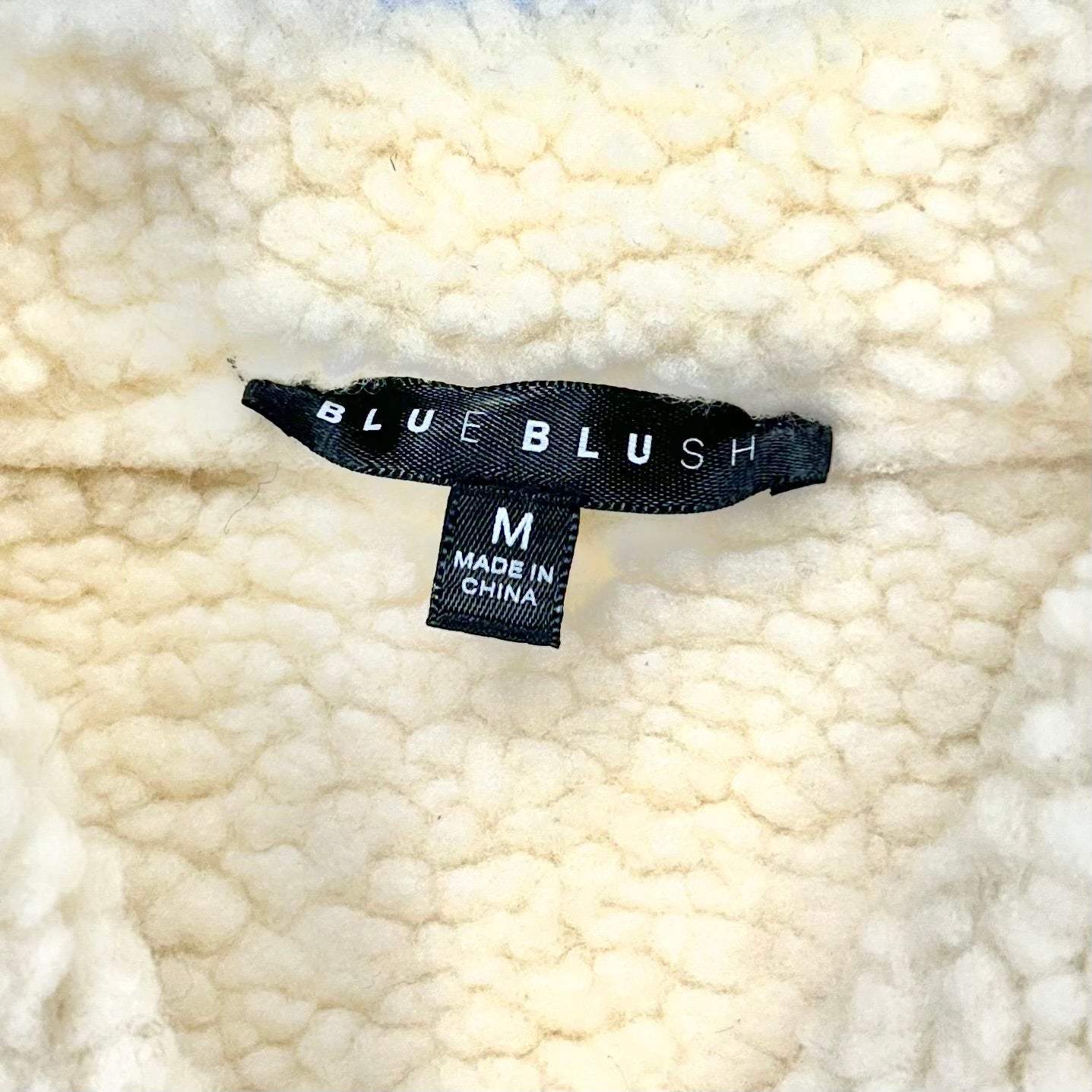 Jacket Faux Fur & Sherpa By Blue Blush In Cream, Size: M