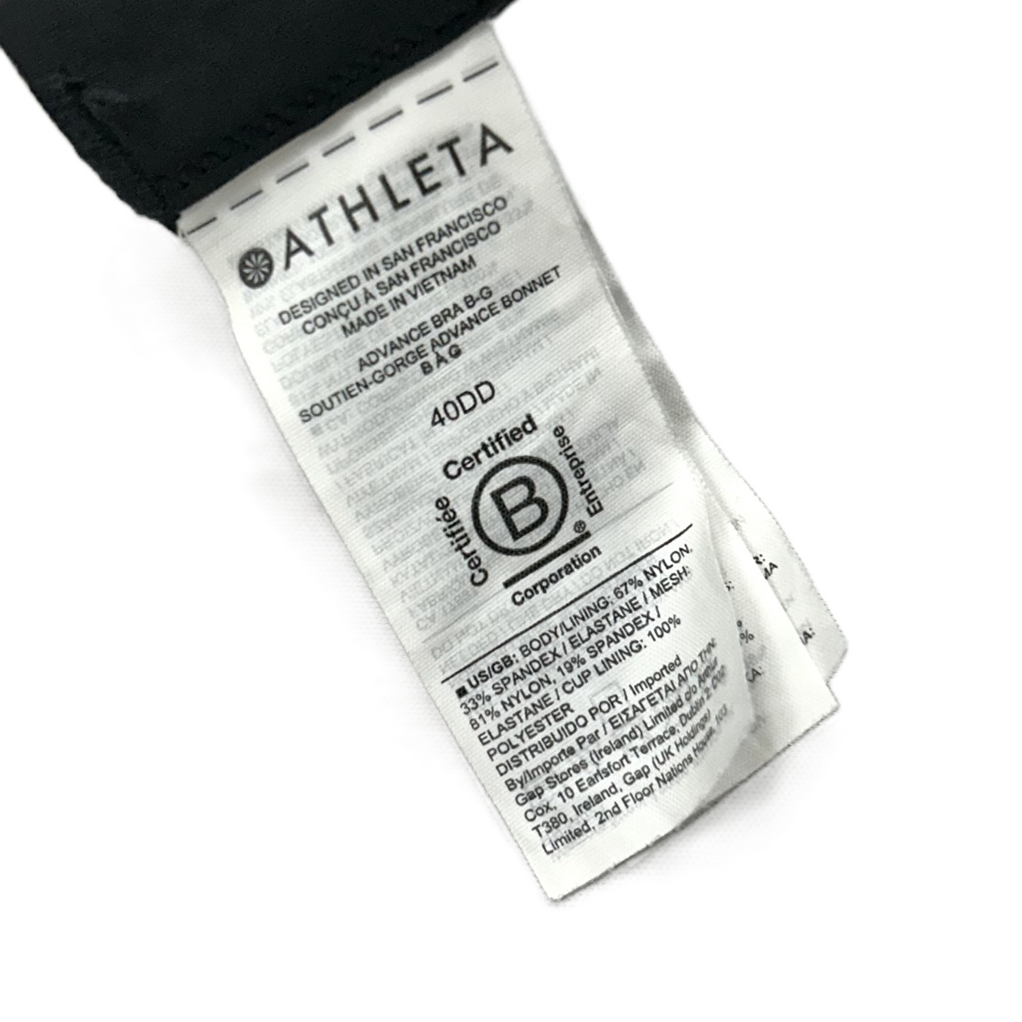 Athletic Bra By Athleta In Black, Size: Xl