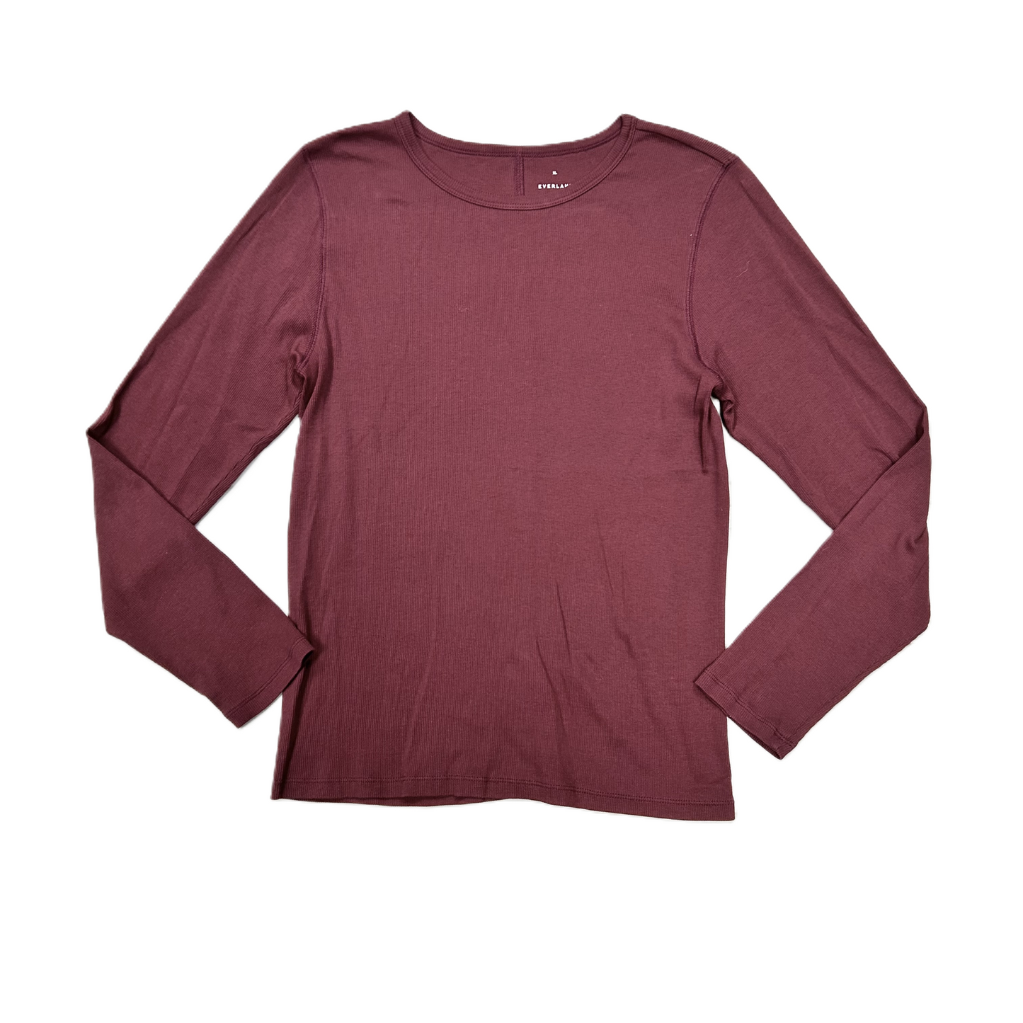 Top Long Sleeve Basic By Everlane In Maroon, Size: Xl