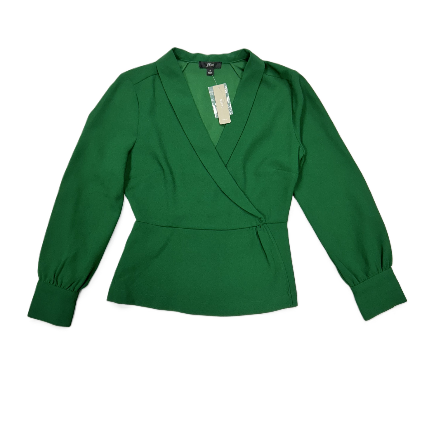 Blouse Long Sleeve By J. Crew In Green, Size: Xs