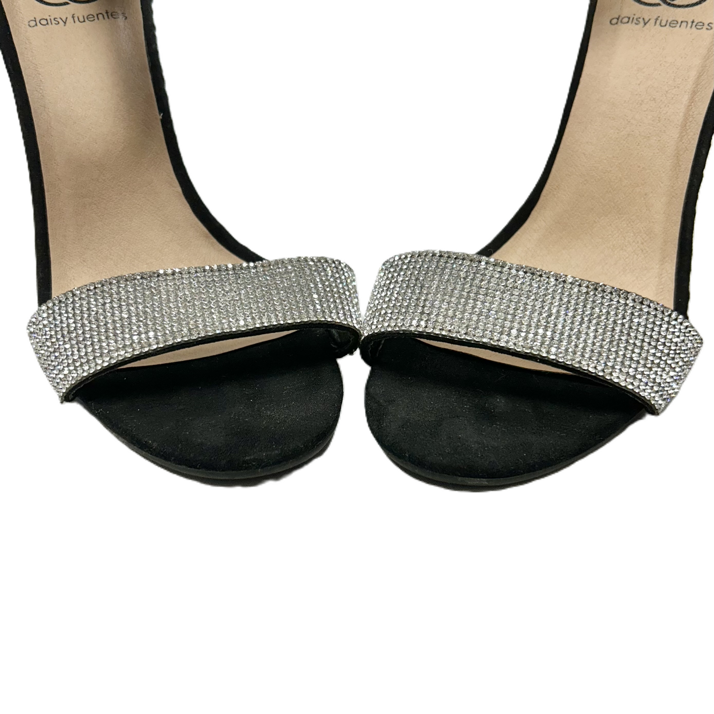 Sandals Heels Block By Daisy Fuentes In Black & Silver, Size: 9