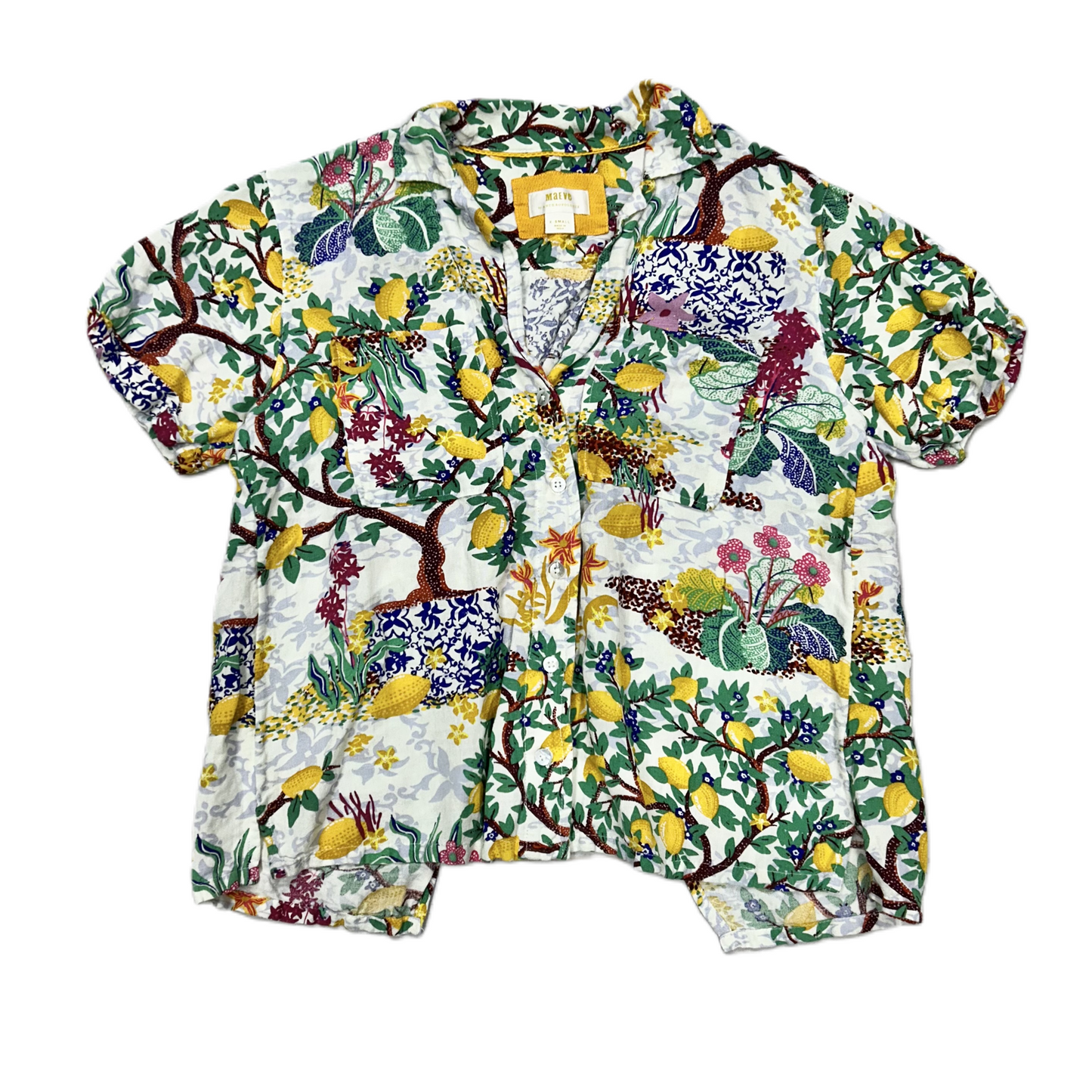 Top Short Sleeve By Maeve In Tropical Print, Size: Xs