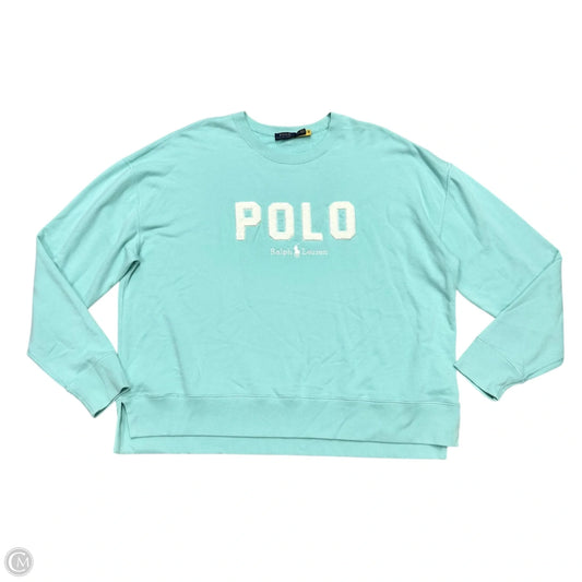 Sweatshirt Crewneck By Polo Ralph Lauren In Blue & White, Size: Xxl