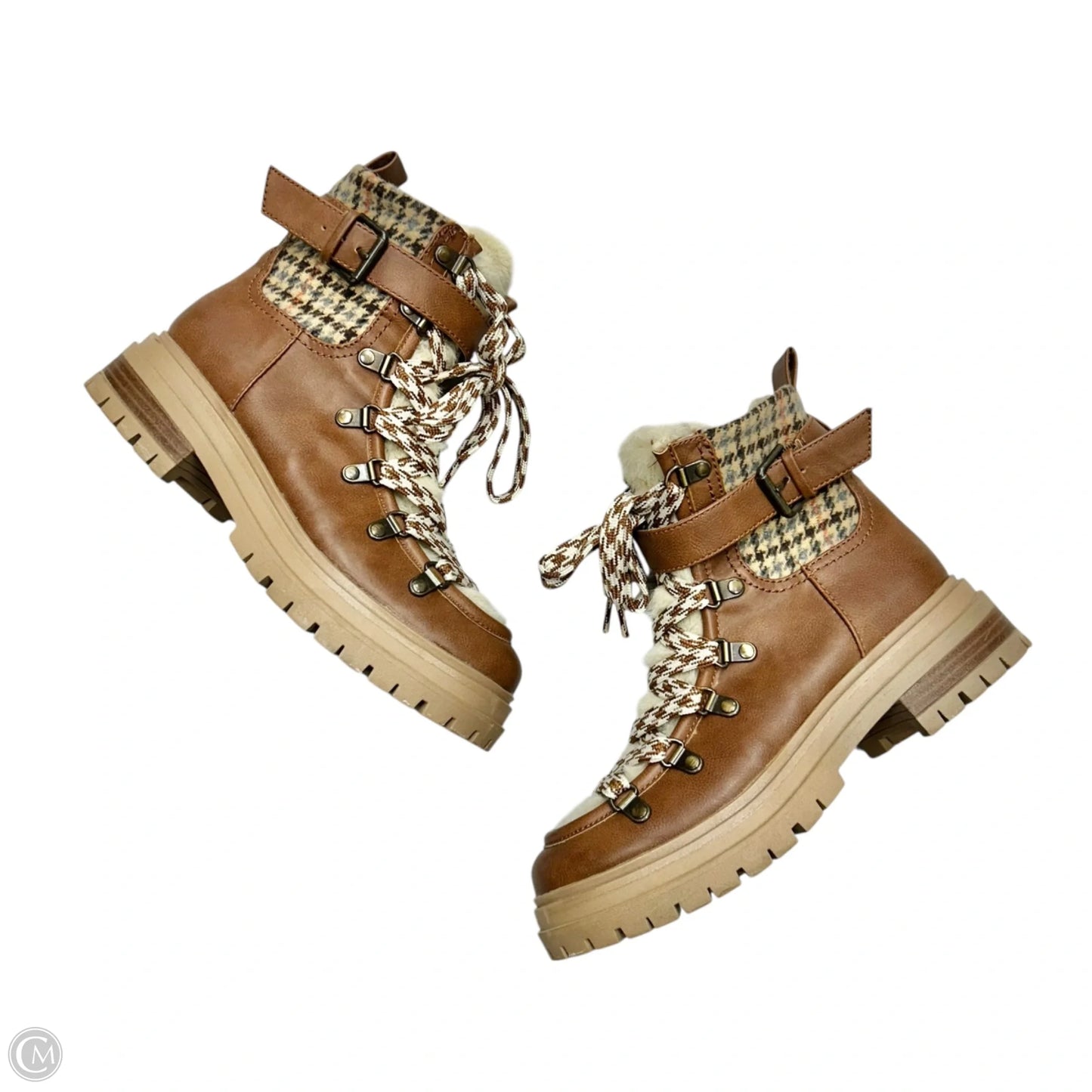 Boots Ankle Flats By Circus By Sam Edelman In Brown & Cream, Size: 6.5