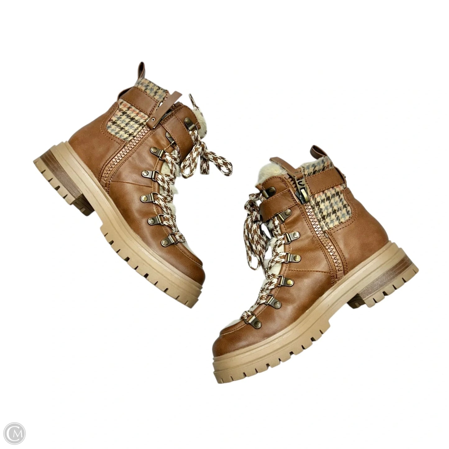 Boots Ankle Flats By Circus By Sam Edelman In Brown & Cream, Size: 6.5