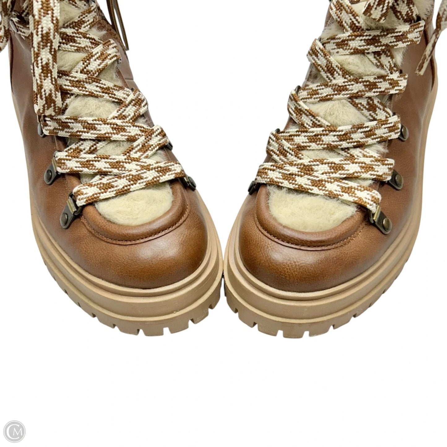 Boots Ankle Flats By Circus By Sam Edelman In Brown & Cream, Size: 6.5