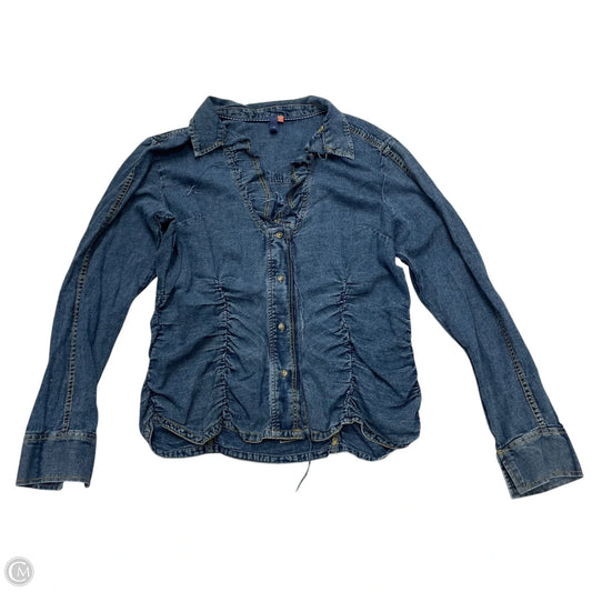 Top Long Sleeve By Pilcro In Blue Denim, Size: Xl