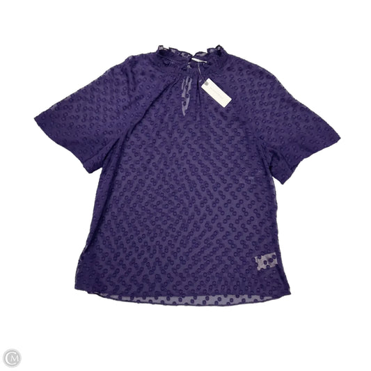 Blouse Short Sleeve By Anthropologie In Purple, Size: S