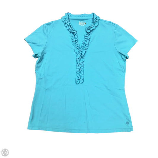 Top Short Sleeve Designer By Lilly Pulitzer In Blue, Size: Xl
