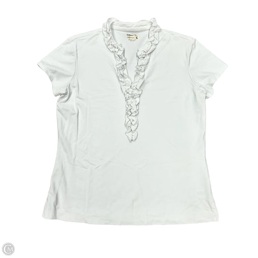 Top Short Sleeve Designer By Lilly Pulitzer In White, Size: Xl