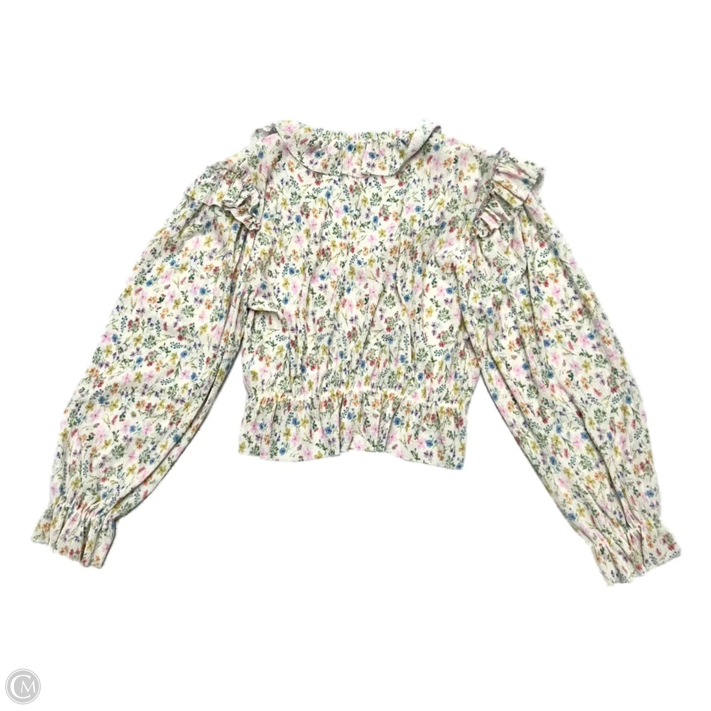 Top Long Sleeve By Anthropologie In Floral Print, Size: M