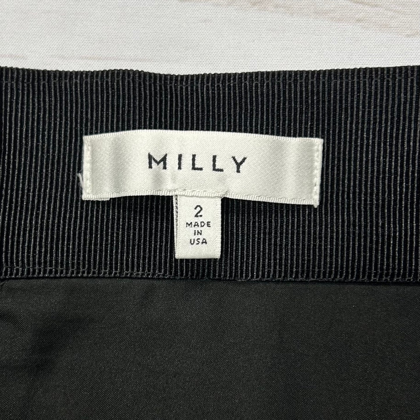 Black Skirt Designer By Milly, Size: 2