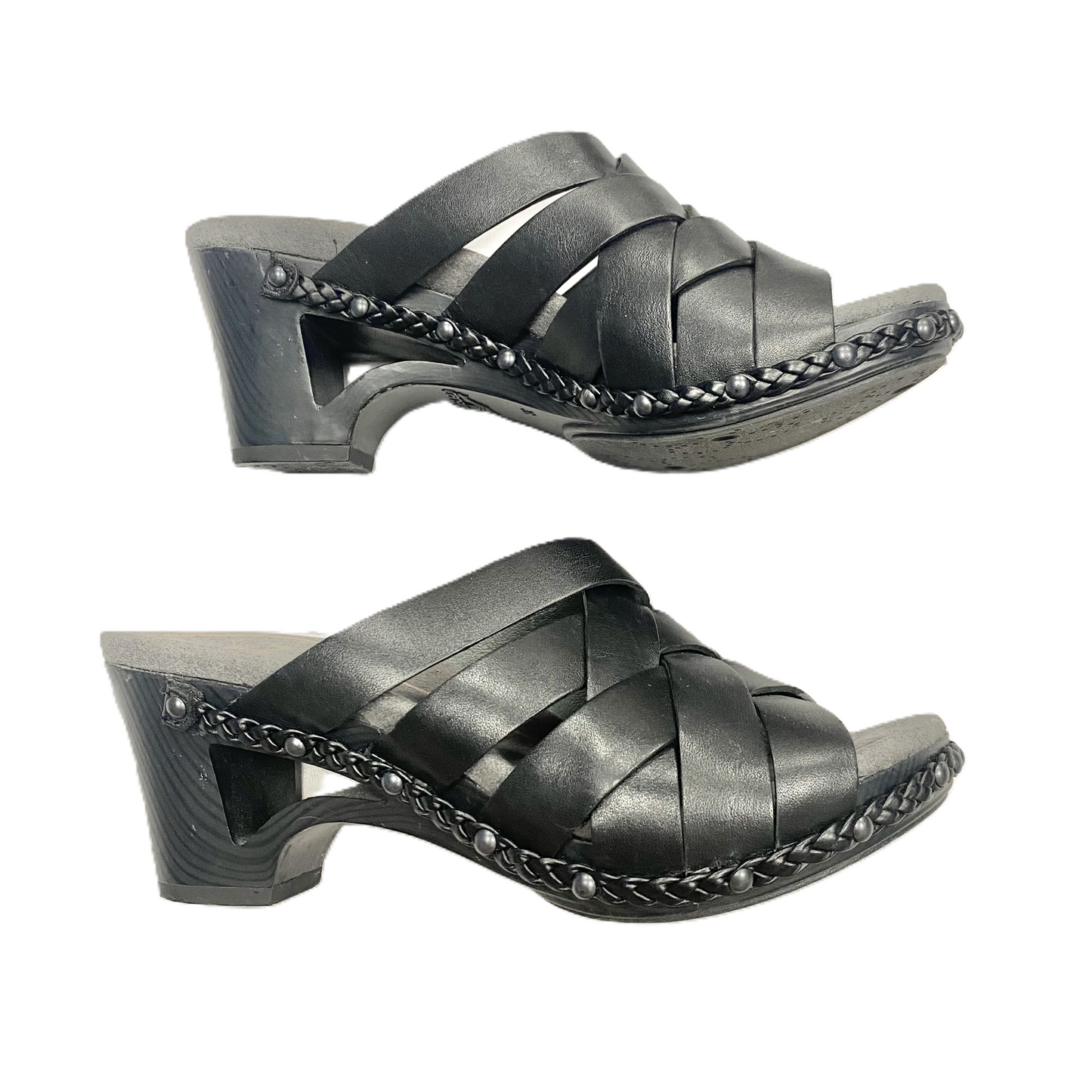 Black Sandals Heels Block By Dansko, Size: 5.5