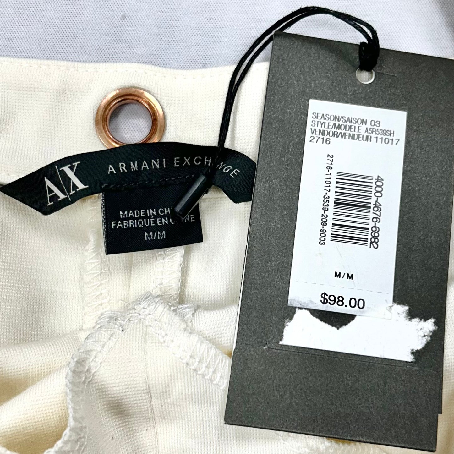 Cream Dress Casual Short By Armani Exchange, Size: M