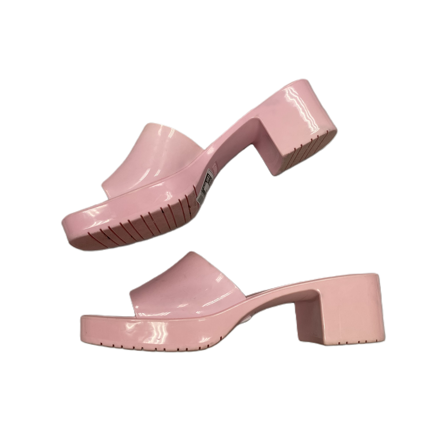 Pink Sandals Heels Block By Steve Madden, Size: 10