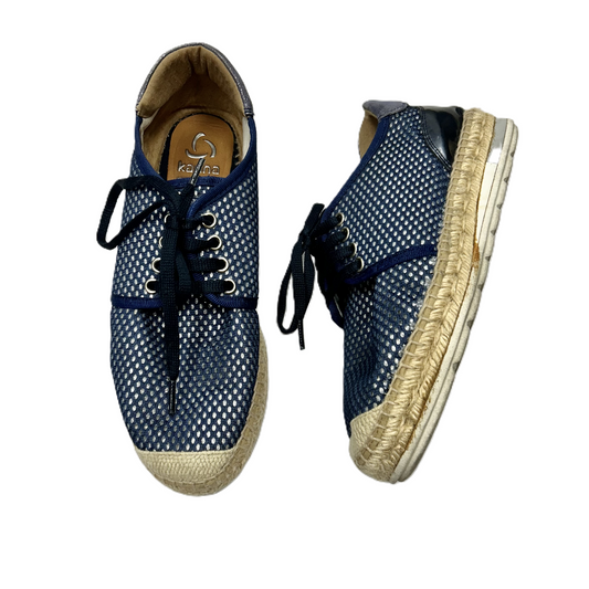 Blue & Tan Shoes Sneakers By Kanna, Size: 8.5