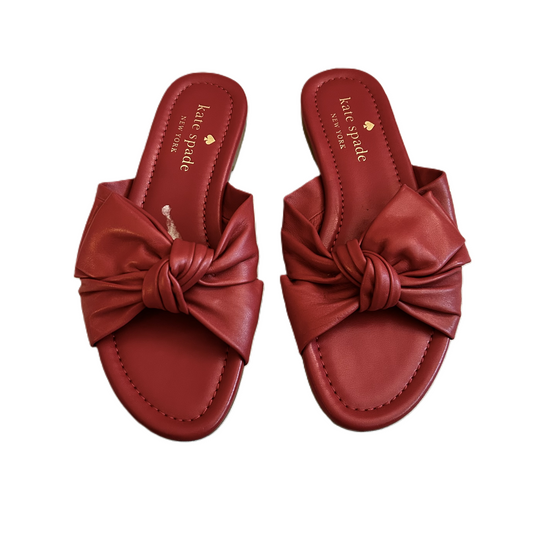 Red Sandals Designer By Kate Spade, Size: 5