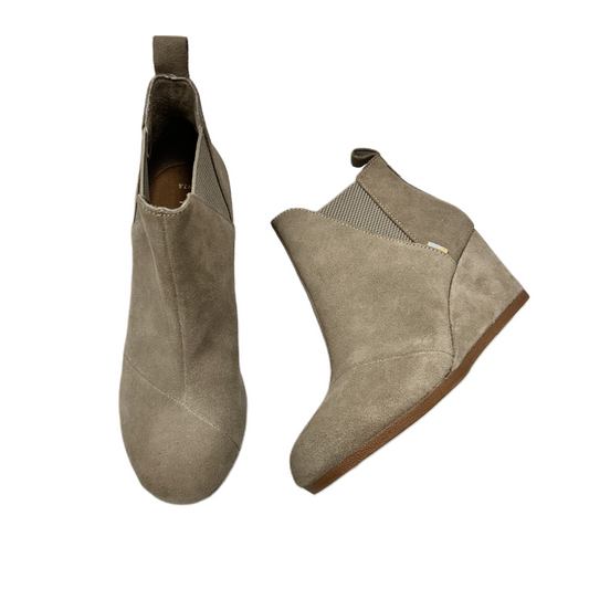 Taupe Boots Ankle Heels By Toms, Size: 7.5