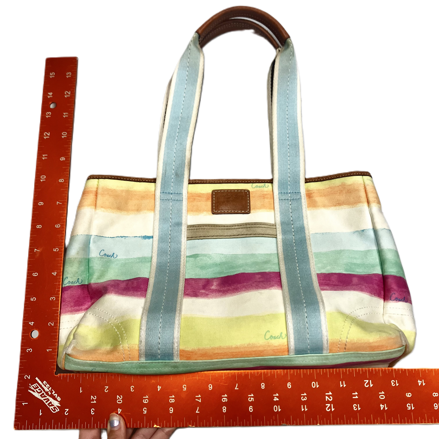 Tote Designer By Coach, Size: Medium