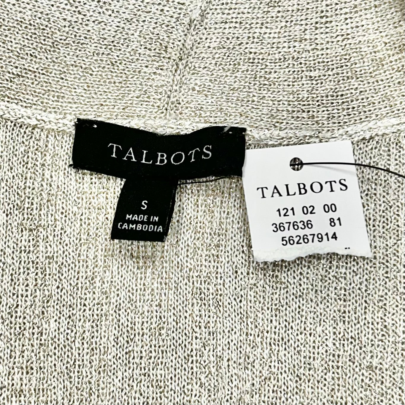 Sweater Cardigan By Talbots In Gold, Size: S