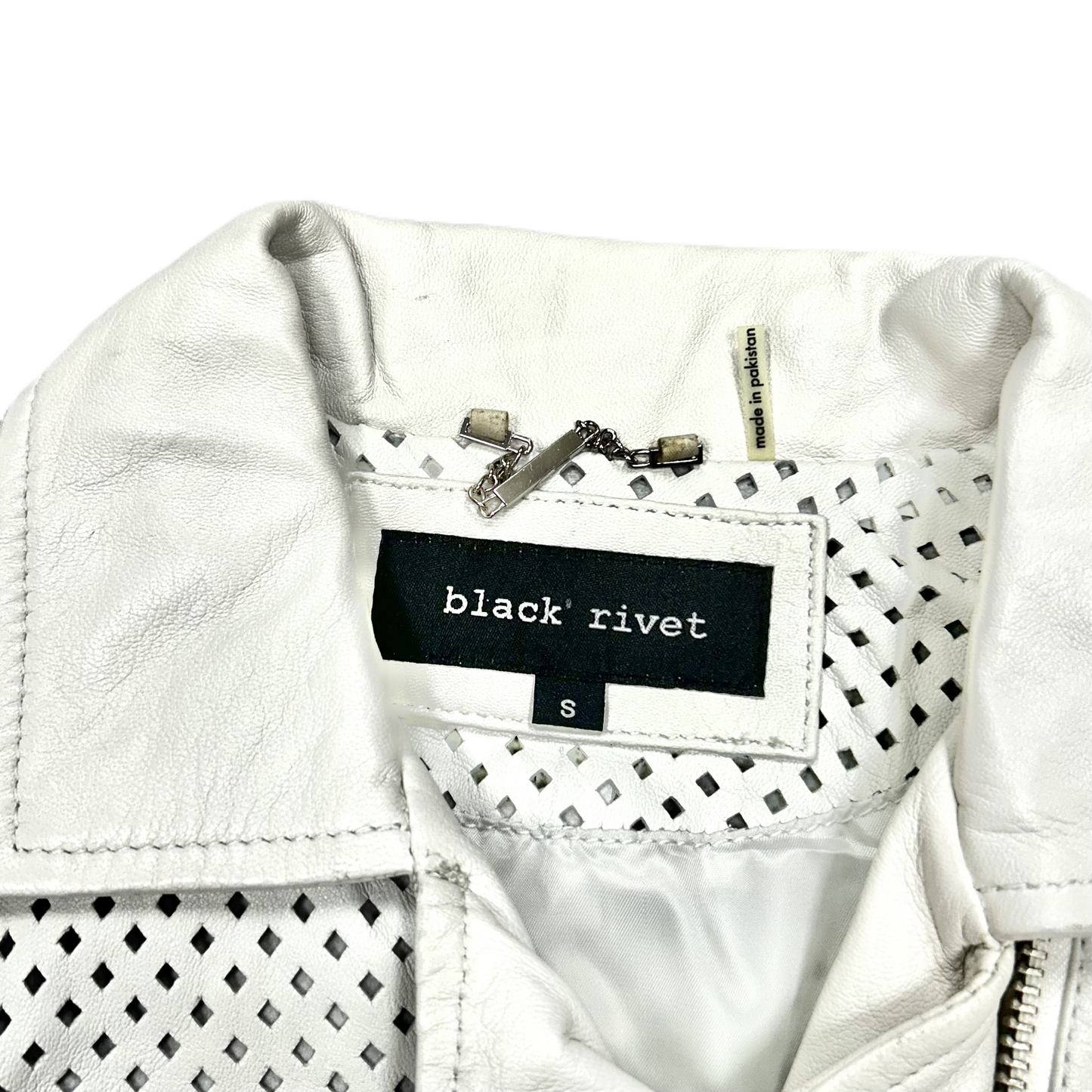 Jacket Leather By Black Rivet In White, Size: S