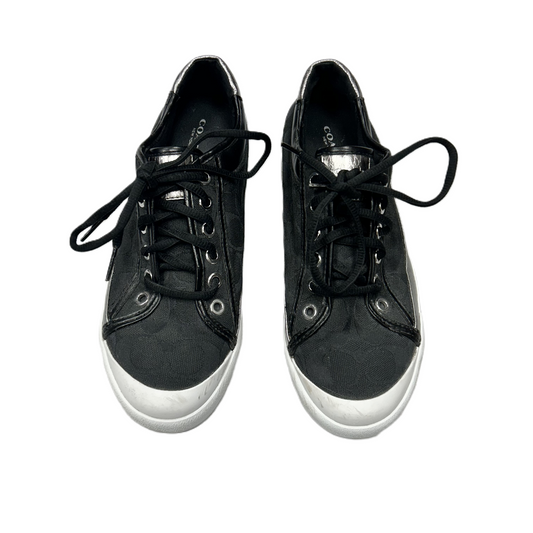 Shoes Designer By Coach In Black & Silver, Size: 7.5