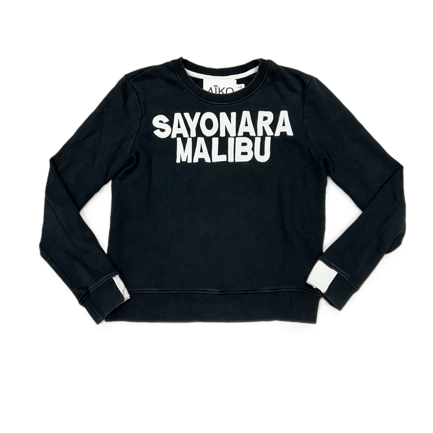 Sweatshirt Crewneck By Aiko In Black & White, Size: Xs