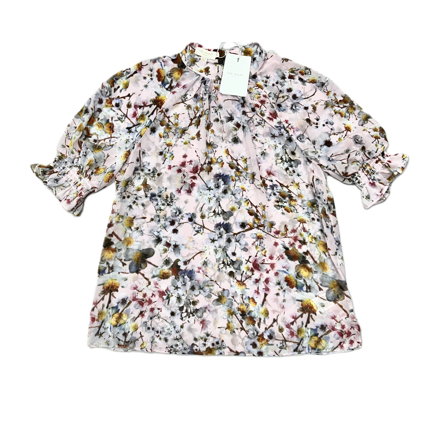 Top Short Sleeve By Ted Baker In Floral Print, Size: S