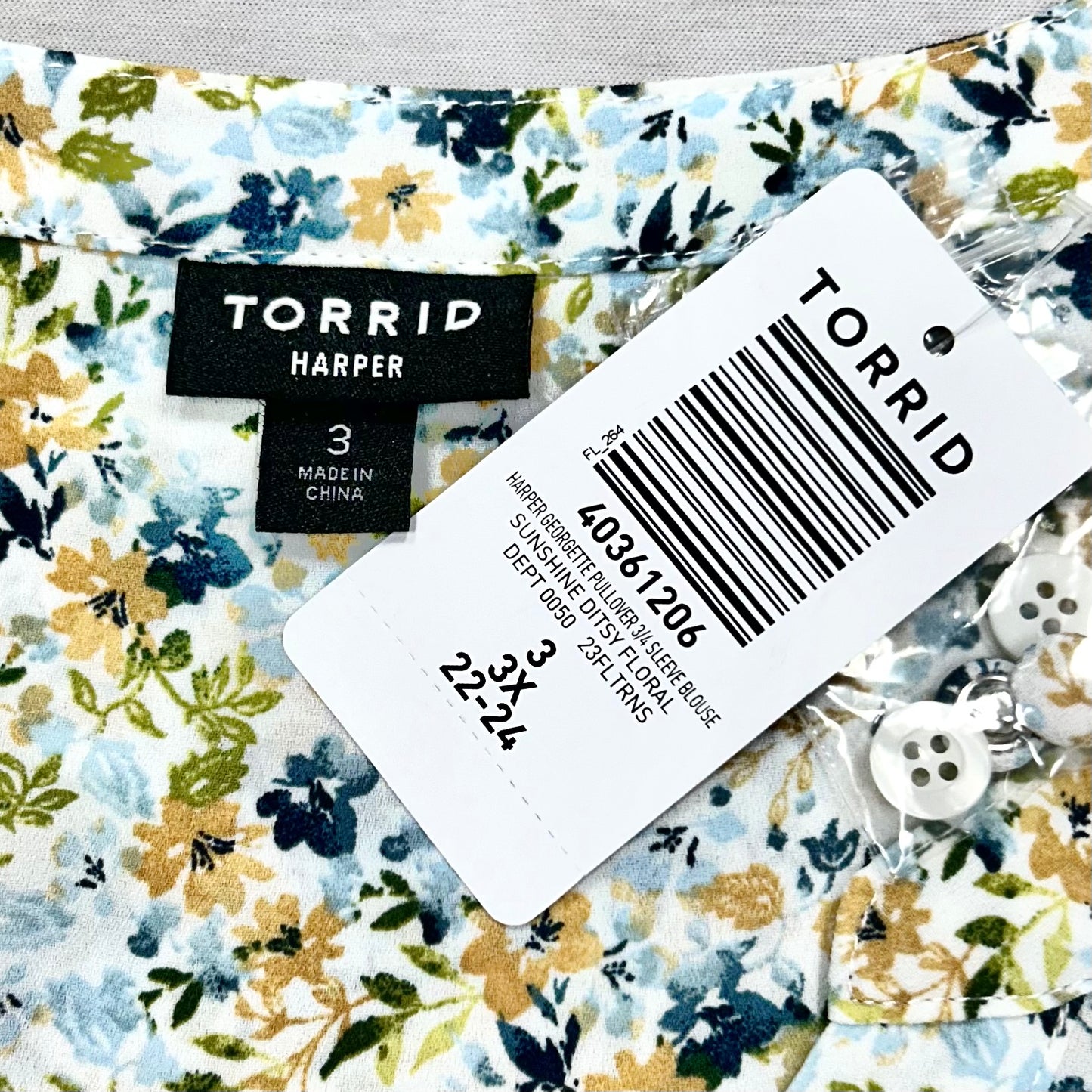 Top 3/4 Sleeve By Torrid In Floral Print, Size: 3x