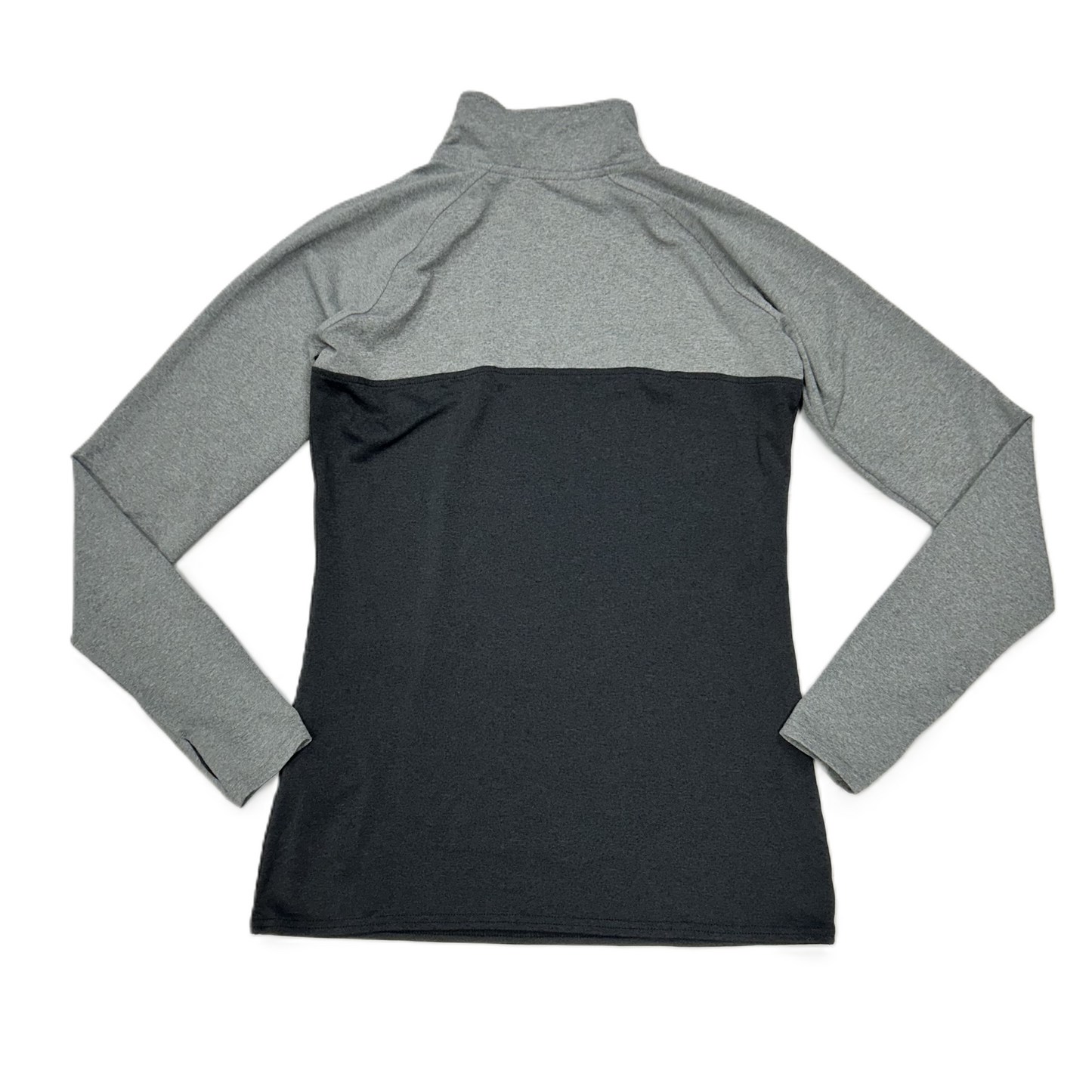 Athletic Top Long Sleeve Collar By Nhl In Black & Grey, Size: S