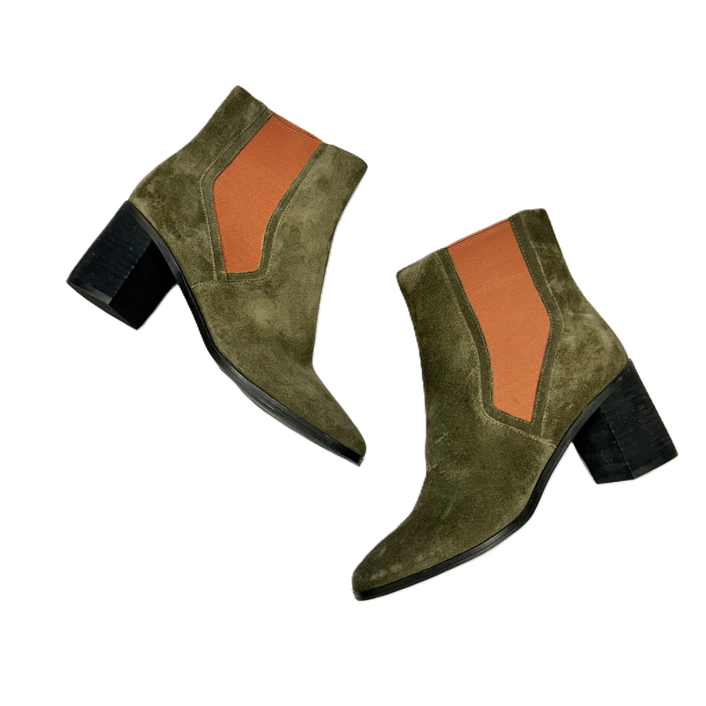 Boots Ankle Heels By Lori Goldstein In Green & Orange, Size: 8.5