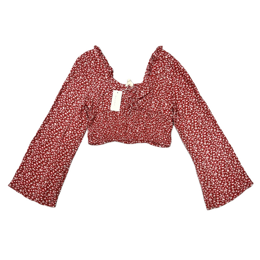 Top Long Sleeve By Sim & Sam In Red & White, Size: L