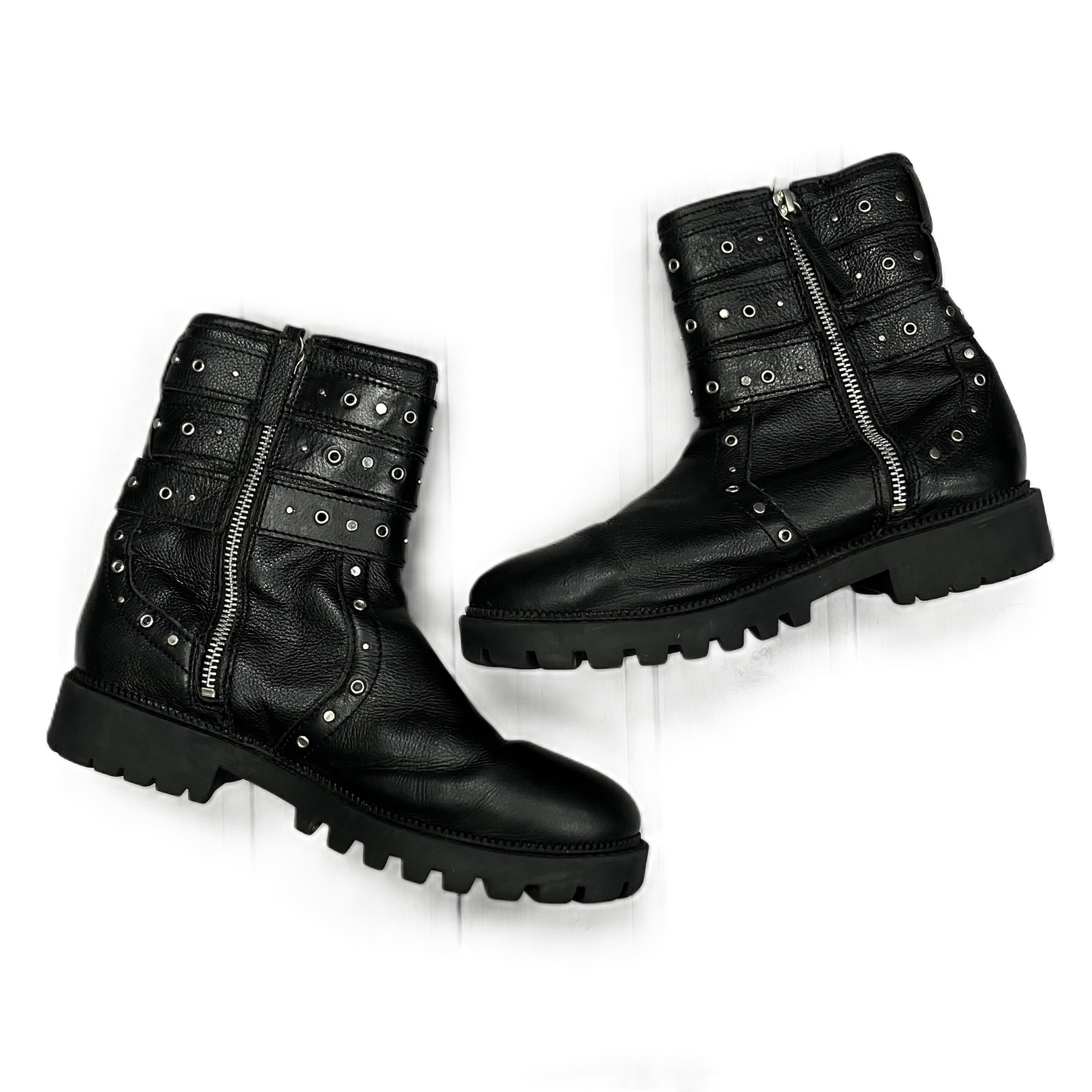 Boots Combat By Zara In Black & Silver, Size: 7.5