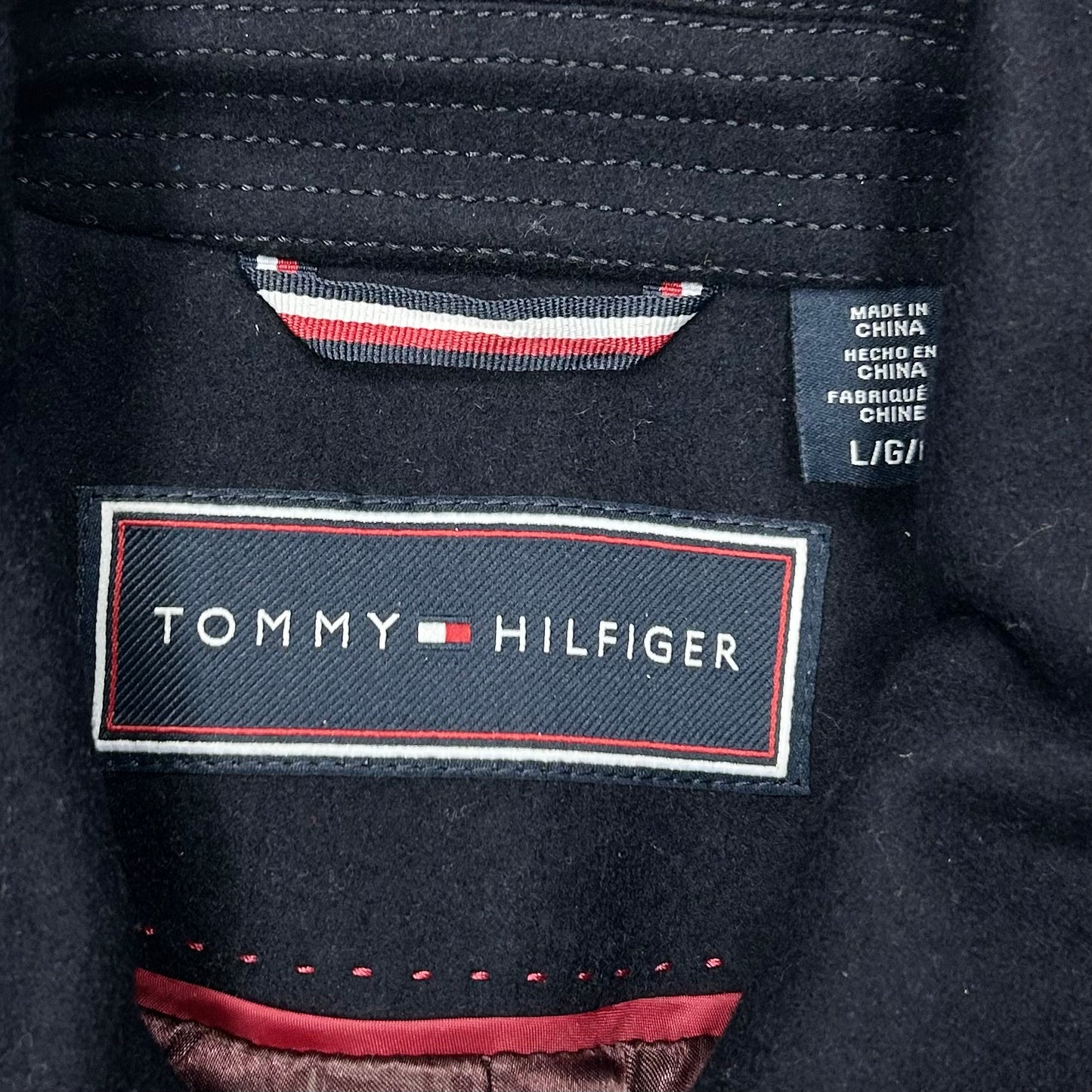 Coat Peacoat By Tommy Hilfiger In Navy, Size: L