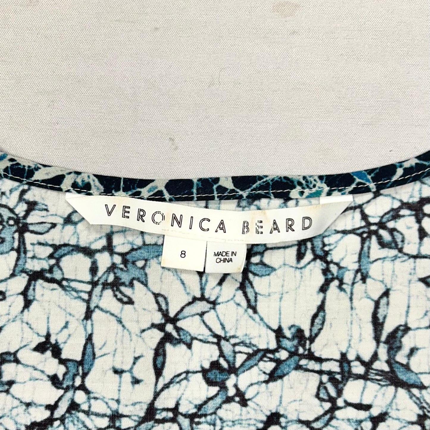 Top Short Sleeve By Veronica Beard In Blue & White, Size: M