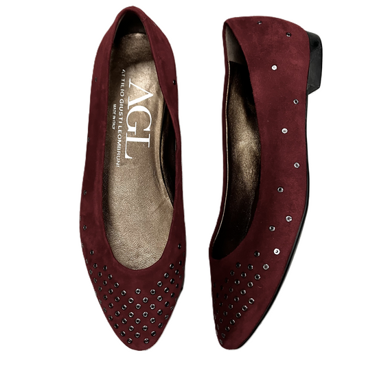 Shoes Flats By Agl In Red & Silver, Size: 6.5