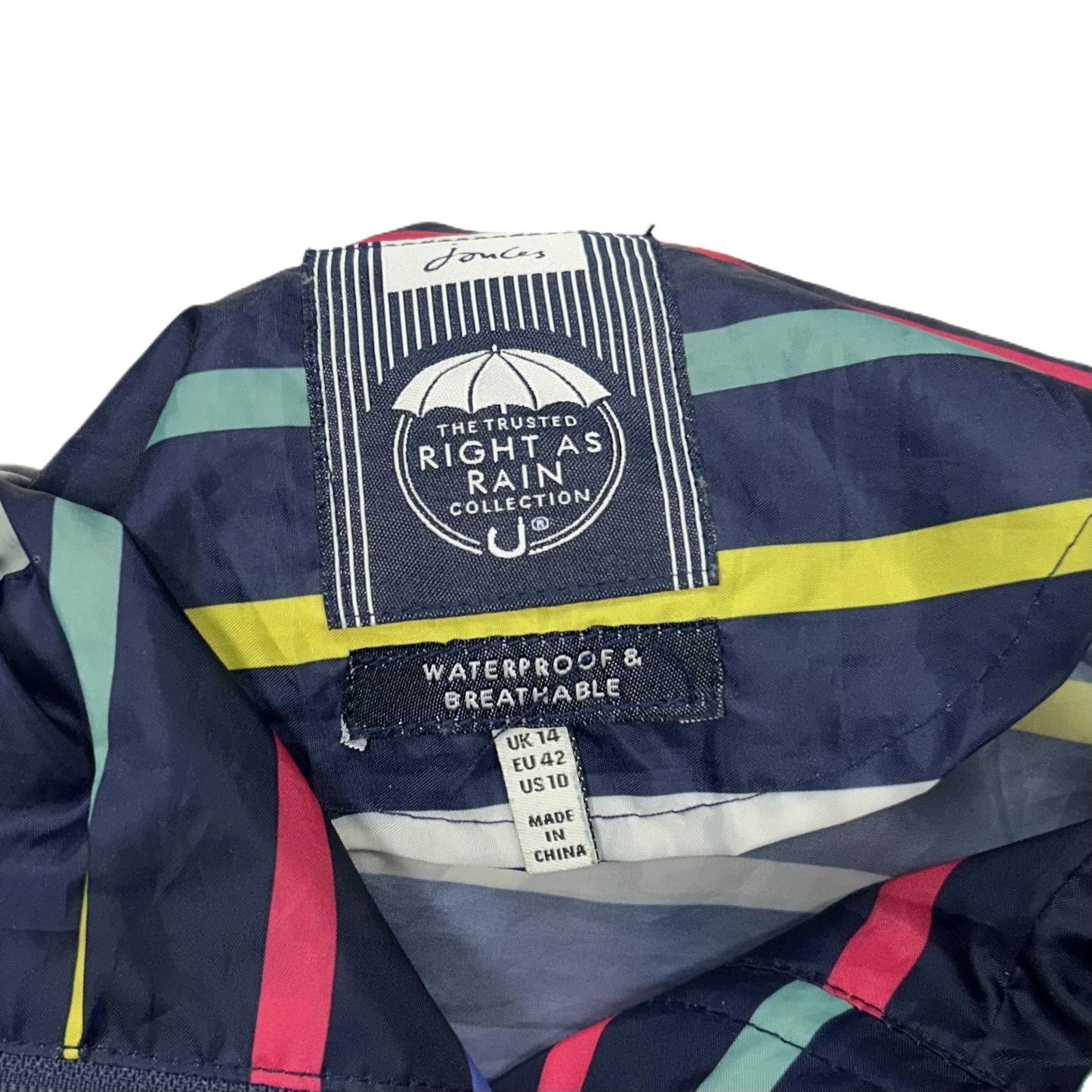 Jacket Windbreaker By Joules In Striped Pattern, Size: M