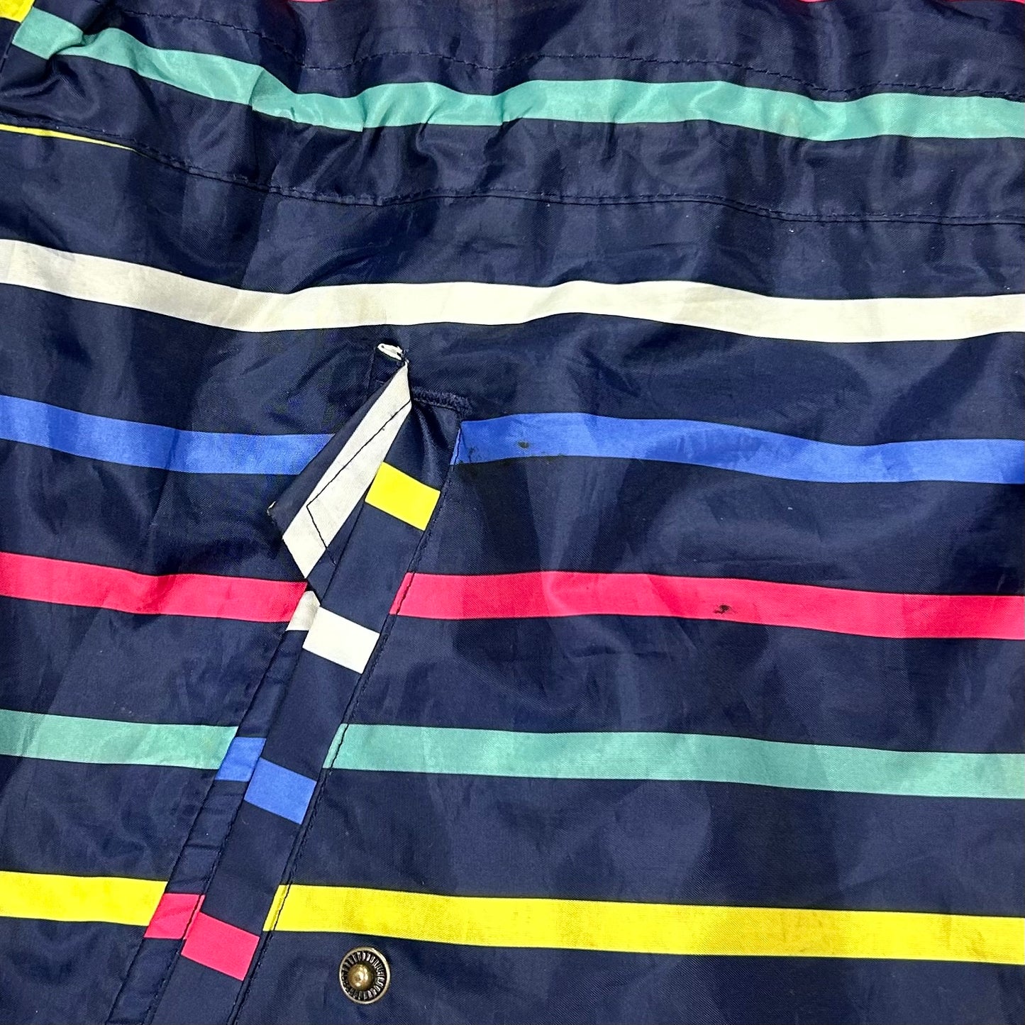 Jacket Windbreaker By Joules In Striped Pattern, Size: M