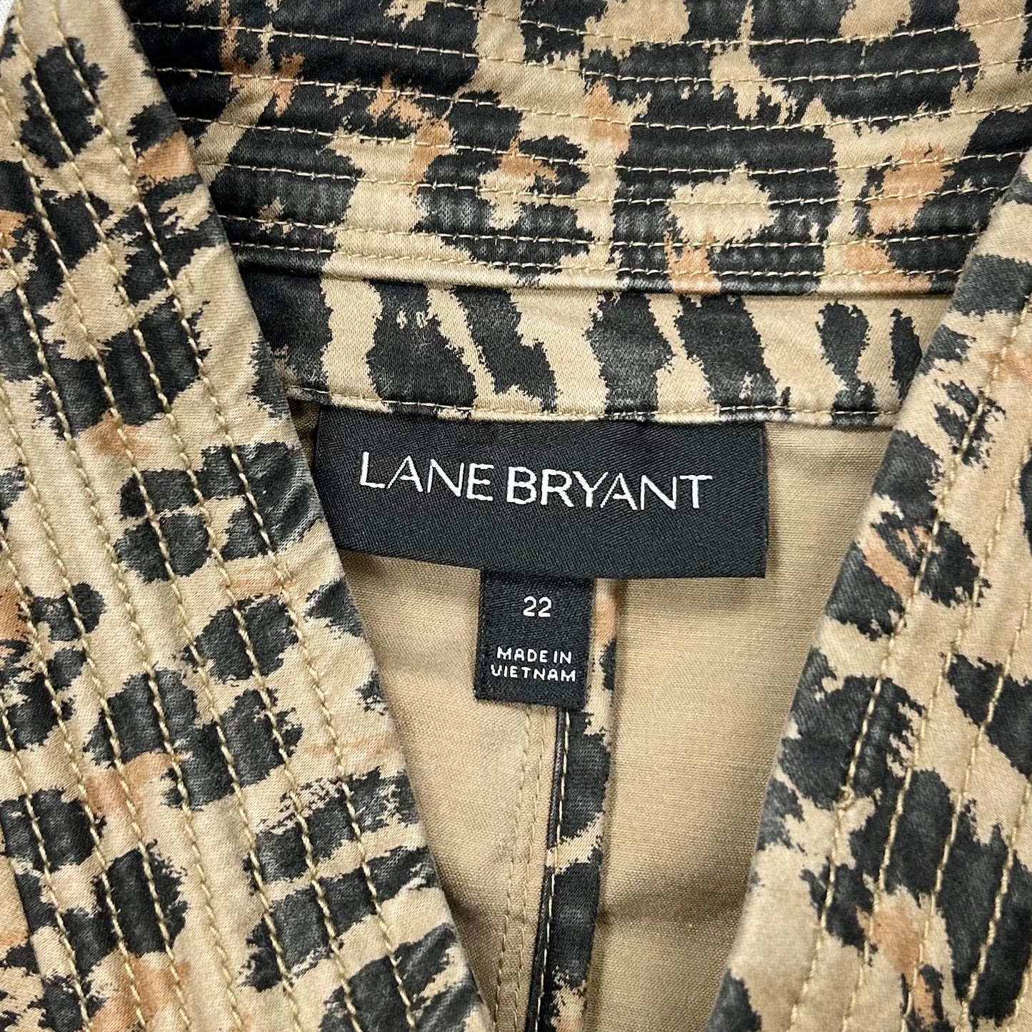 Jacket Utility By Lane Bryant In Leopard Print, Size: 3x