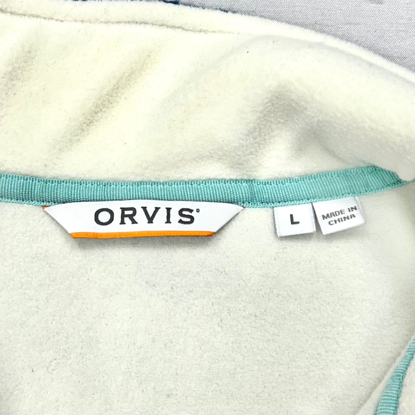 Jacket Faux Fur & Sherpa By Orvis In Blue & White, Size: L