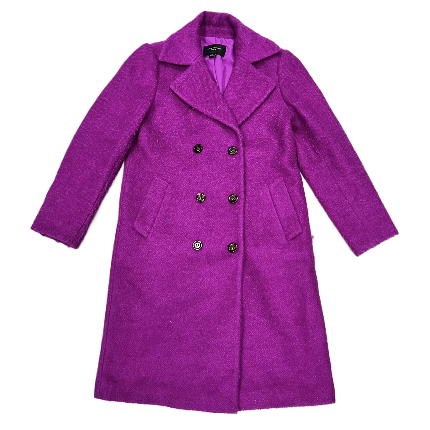 Coat Peacoat By Ann Taylor In Purple, Size: XSp