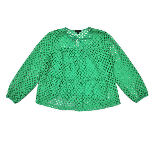 Top Long Sleeve By J. Crew In Green, Size: L