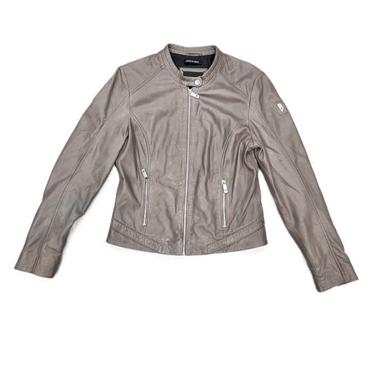 Jacket Leather By Mauritius In Taupe, Size: S